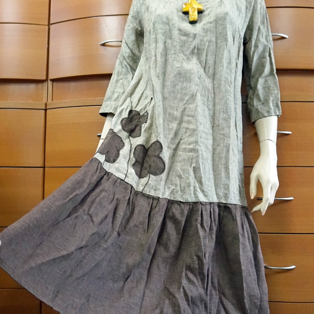 WASHED LINEN DRESS Organic ECO Made in Europe